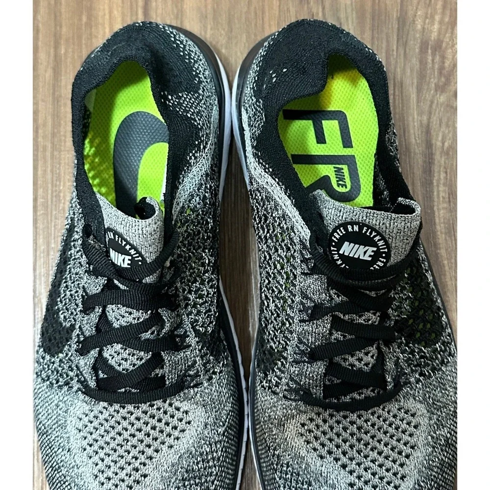 Nike Free RN Flyknit 2018 Oreo Black Running Shoes (942838-101) Men Sz 7.5